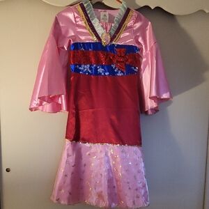 Disney Pink and Red Costume Dress with Blue Accents